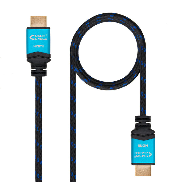 Câble HDMI NANOCABLE 10.15.3701 V2.0 Noir/Bleu 1 m 4K Ultra HD