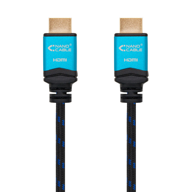 Câble HDMI NANOCABLE 10.15.3701 V2.0 Noir/Bleu 1 m 4K Ultra HD