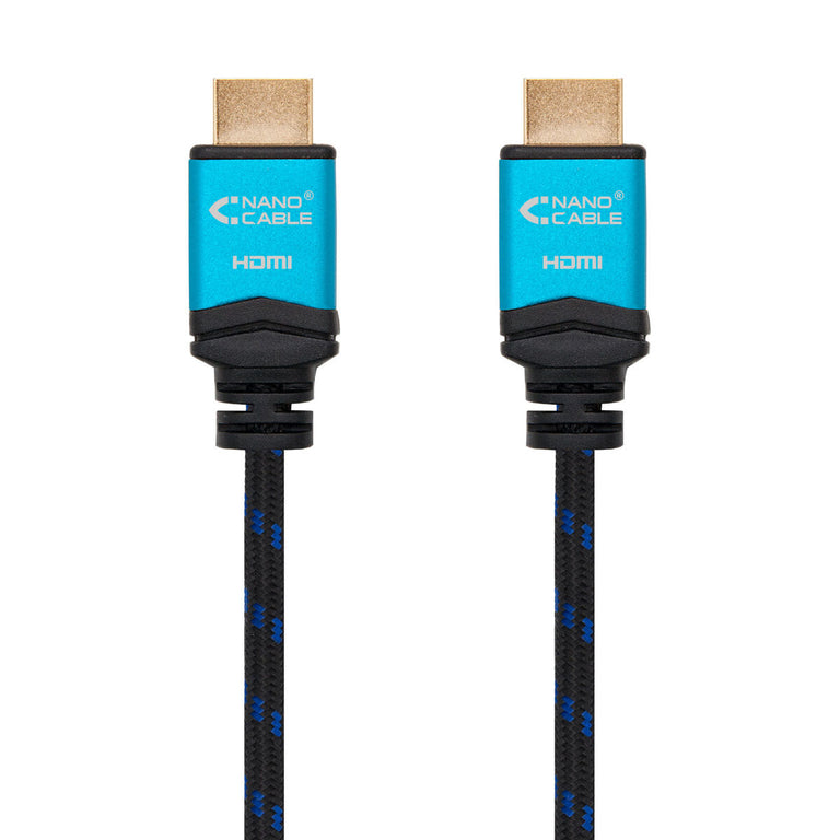 Câble HDMI NANOCABLE 10.15.3701 V2.0 Noir/Bleu 1 m 4K Ultra HD