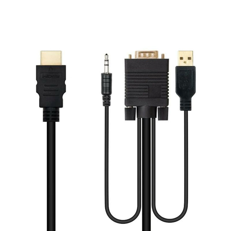 Adaptateur HDMI vers VGA avec Audio NANOCABLE 10.15.4350 1,8 m Noir