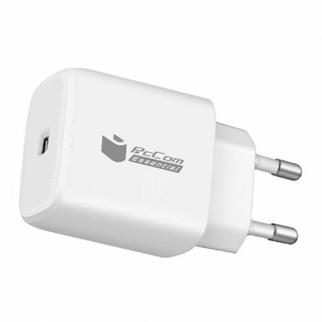 Chargeur Mural + Câble USB-C PcCom Blanc 20 W