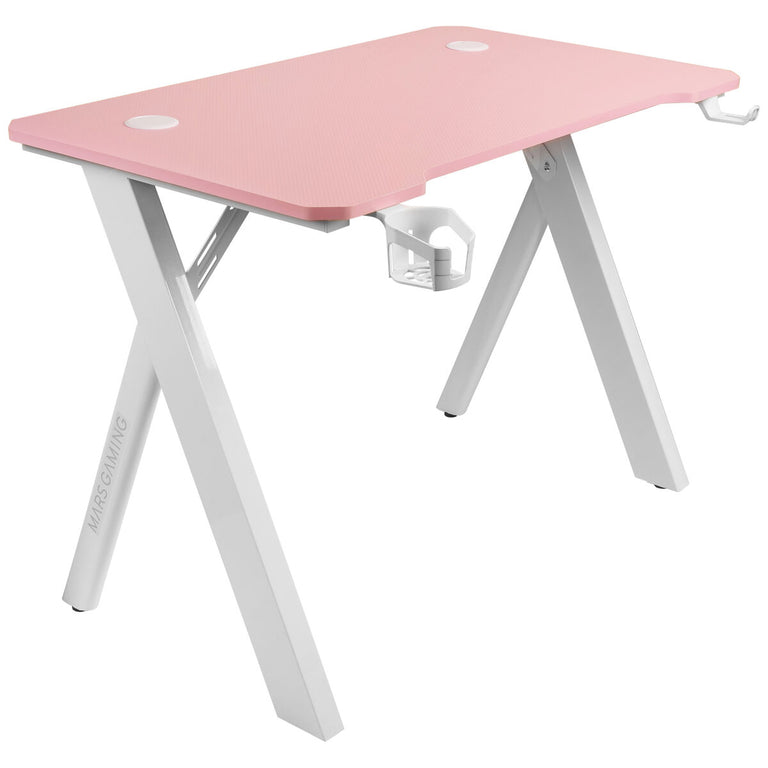 Bureau Mars Gaming MGD100RGBP Blanc Rose Acier 100 x 60 cm