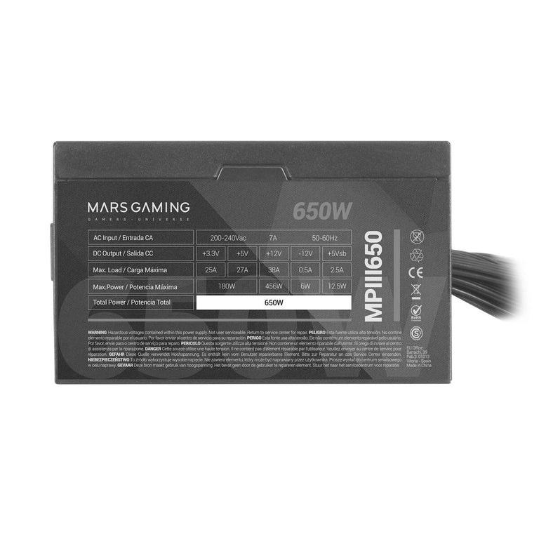 Bloc d’Alimentation Mars Gaming MPIII650 650 W 6 W CE - RoHS