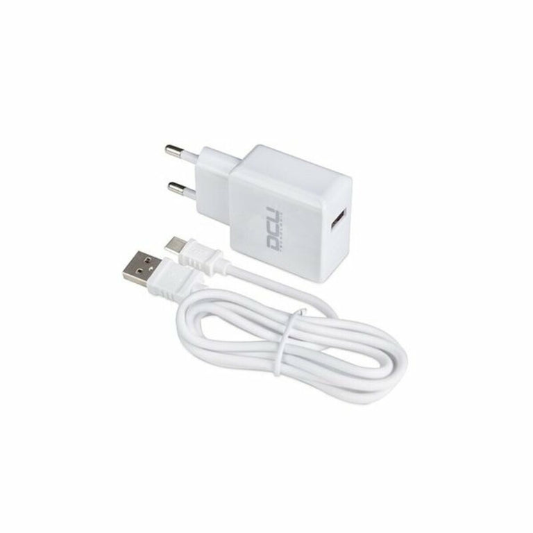 Chargeur mural + Câble USB A vers USB C DCU 66826 Blanc (1 m)