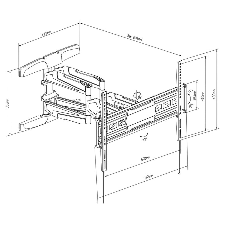 Support de TV TM Electron 32"-65" 50 kg