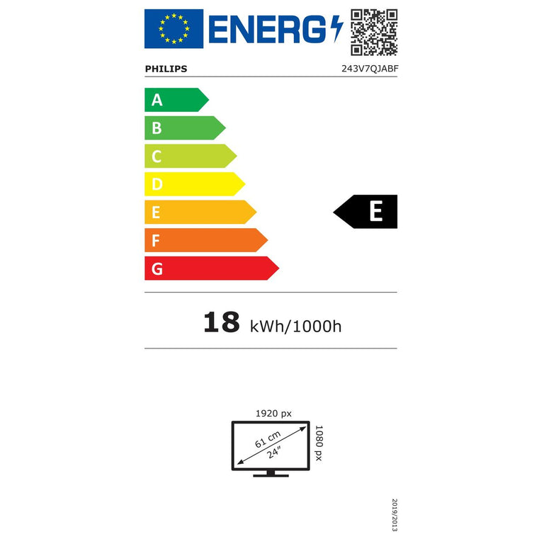 Écran Philips 243V7QJABF/00 23,8" LED IPS LCD Flicker free 50-60  Hz