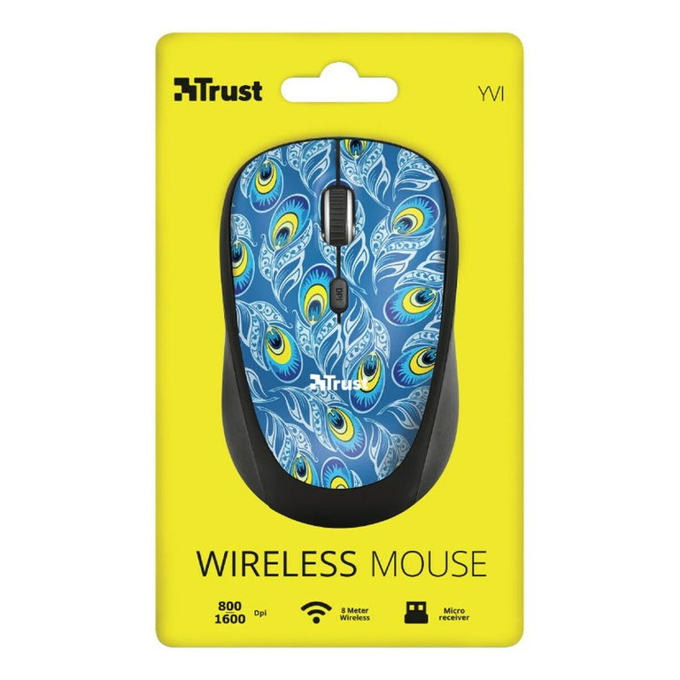 Wireless Mouse Trust Yvi Blue Black Multicolour