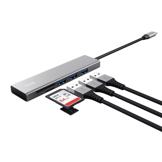 USB Hub Trust 24191 Silver (1 Unit)