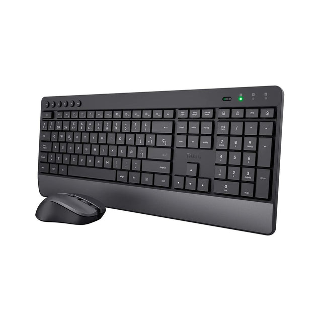 clavier et souris Trust Trezo Noir Espagnol Qwerty