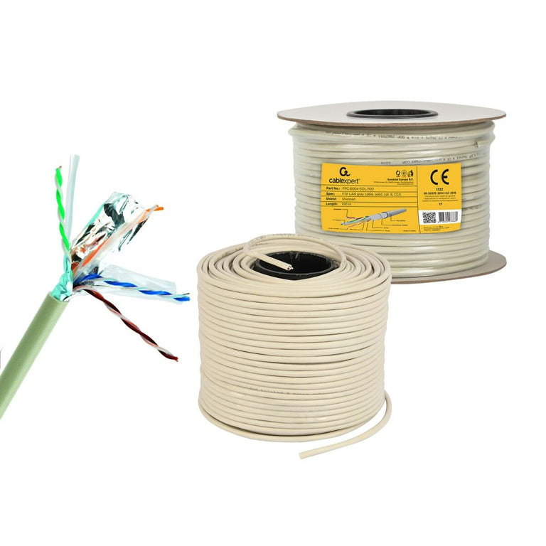 Câble Réseau Rigide UTP 6ème Catégorie GEMBIRD CAT6 FTP 100m 100 m Gris