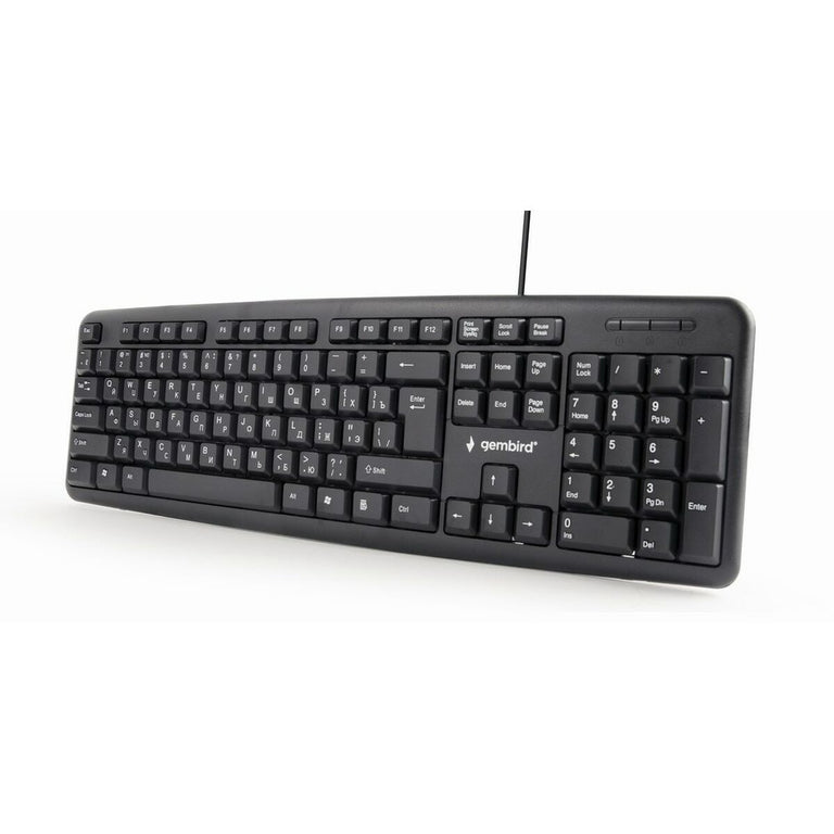 Clavier GEMBIRD KB-U-103-RU Noir Monochrome Anglais Russe QWERTY