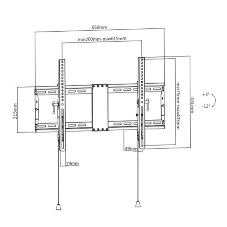 Wall Bracket GEMBIRD WM-80T-01 37" 80"