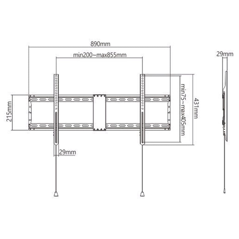 Support mural GEMBIRD WM-90F-01 43" 90"