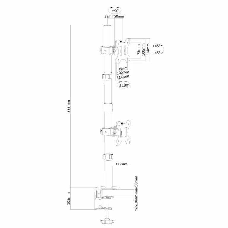 Support de table d'écran Neomounts FPMA-D550DVBLAC Noir 32"