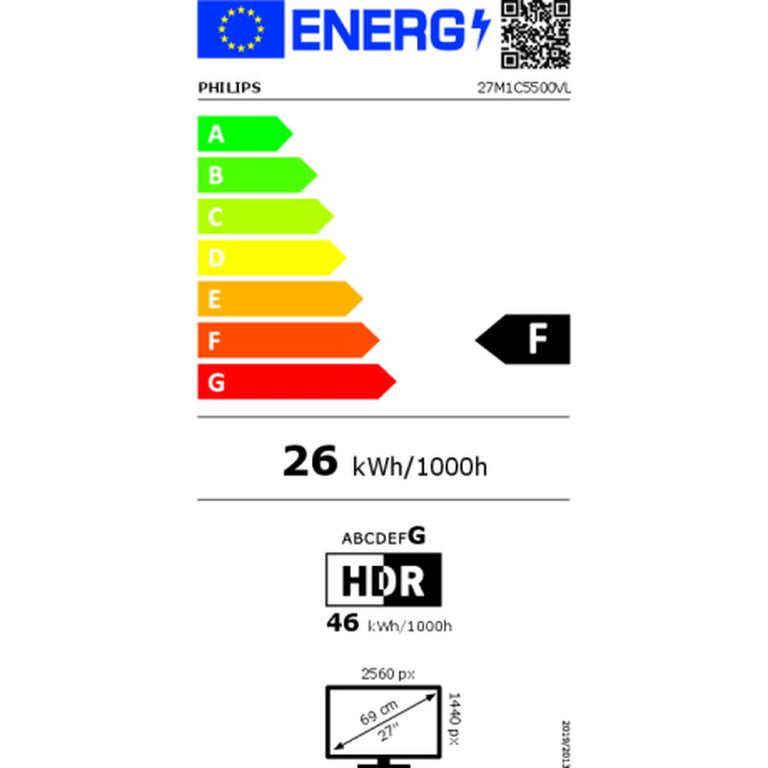 Écran Philips 27M1C5500VL/00 27" HDR10 VA LCD Flicker free