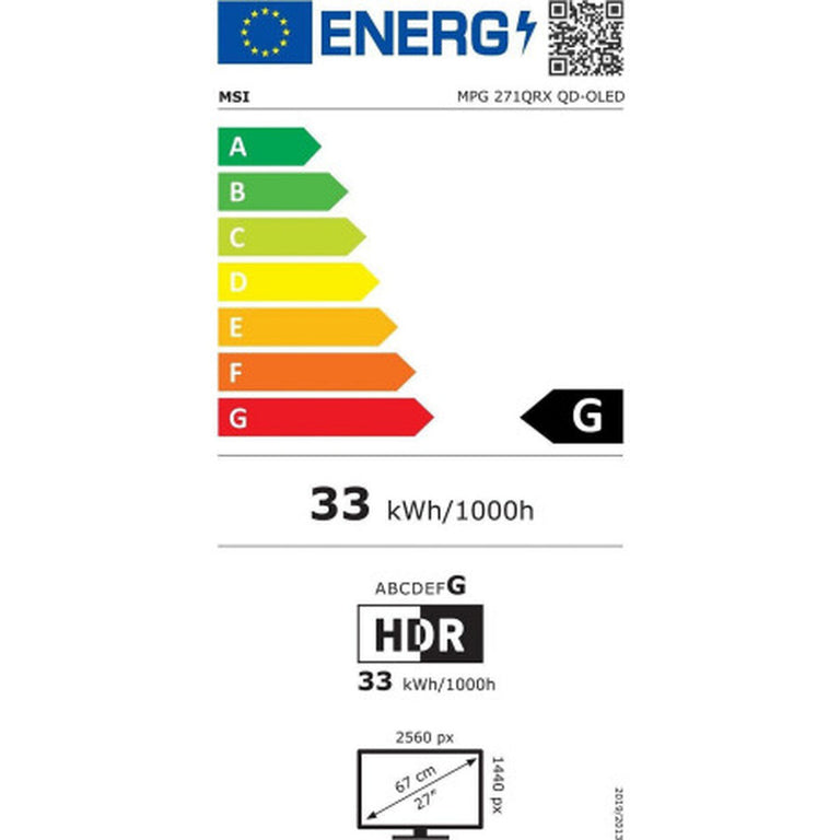 Gaming Monitor MSI MPG 271QRX 27" 360 Hz Wide Quad HD