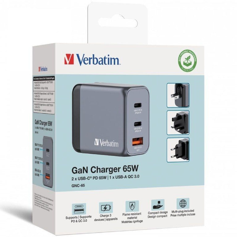 Wall Charger Verbatim GNC-65 Black 65 W Universal (10 Units)