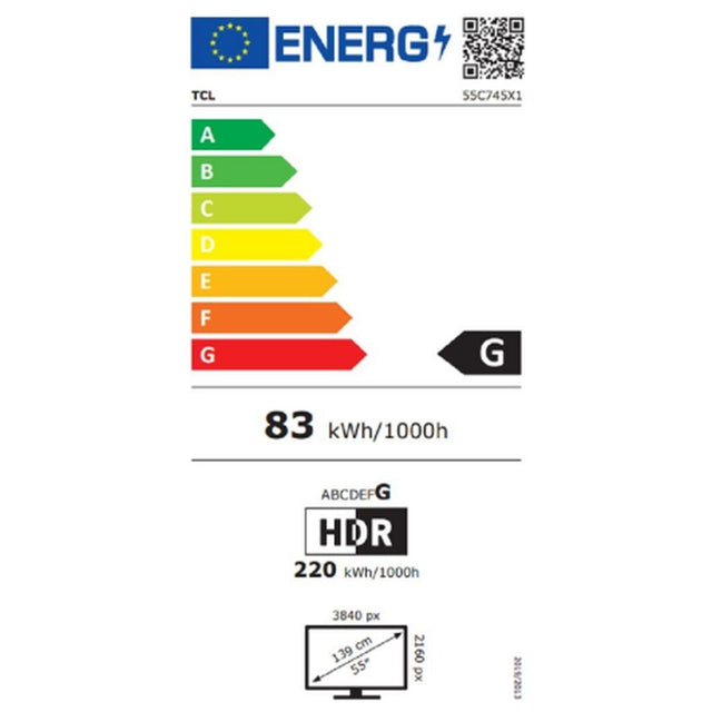 TV intelligente TCL 55C745 4K Ultra HD 55" HDR QLED AMD FreeSync HDR10 PRO