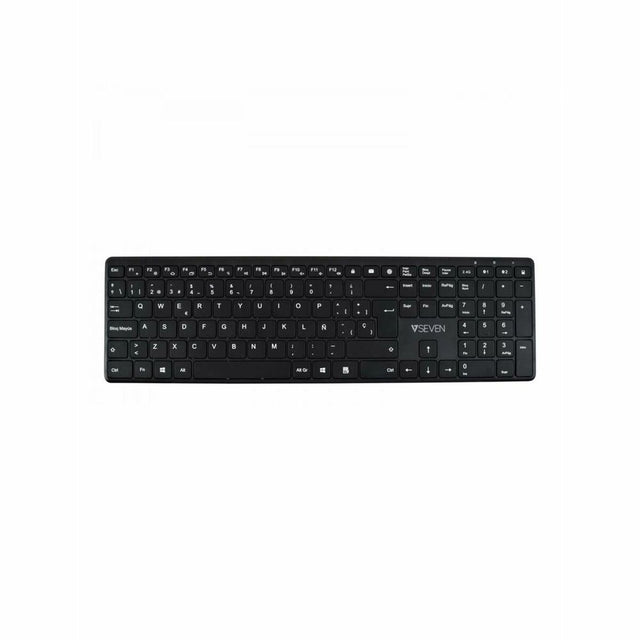 Clavier Bluetooth V7 KW550ESBT Espagnol Qwerty Espagnol Noir