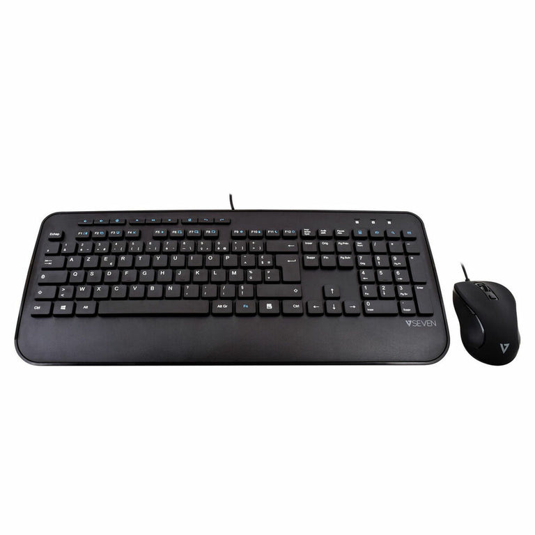 clavier et souris V7 CKU300FR Noir Français AZERTY